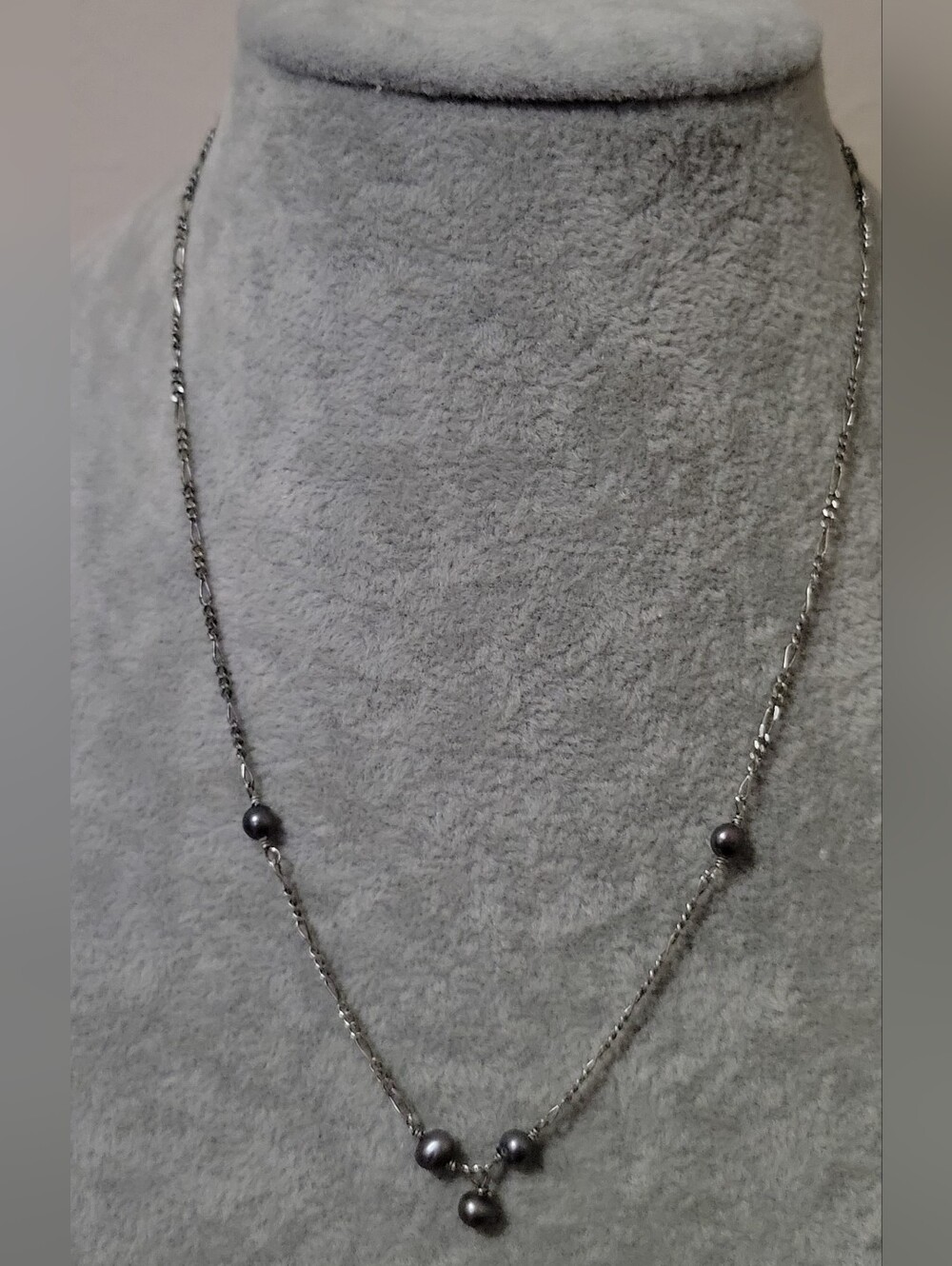 Sterling Silver & Peacock Pearl Accent Chain Necklace – 925 Hallmark